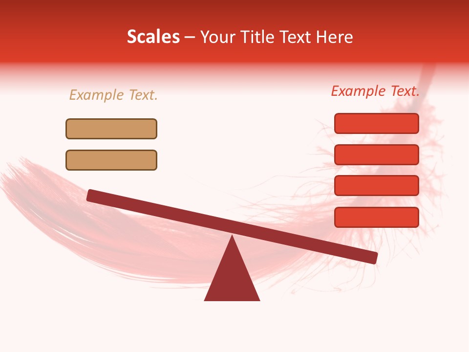 Red Feather Flying Object PowerPoint Template