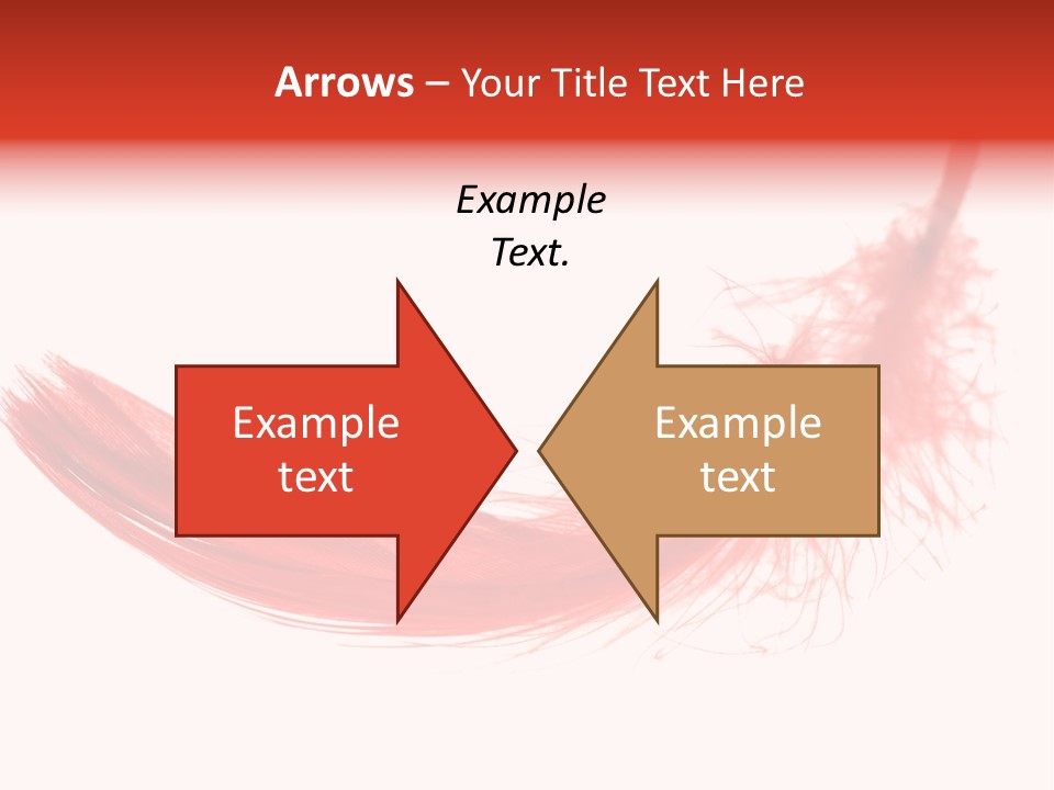 Red Feather Flying Object PowerPoint Template