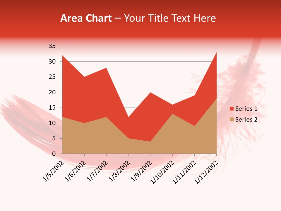 Red Feather Flying Object PowerPoint Template