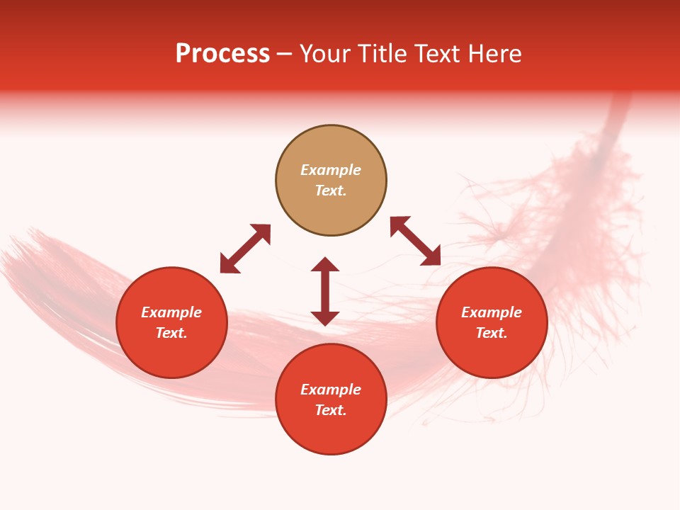 Red Feather Flying Object PowerPoint Template
