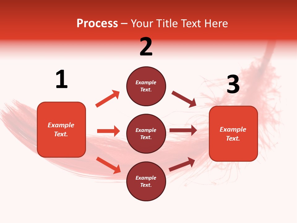 Red Feather Flying Object PowerPoint Template