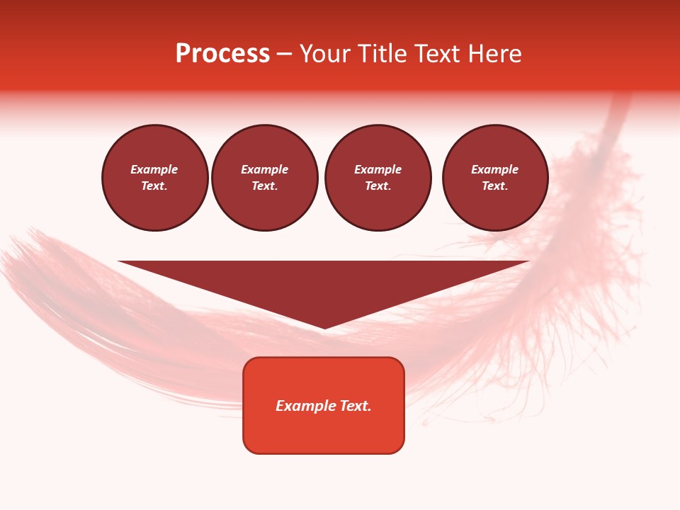 Red Feather Flying Object PowerPoint Template