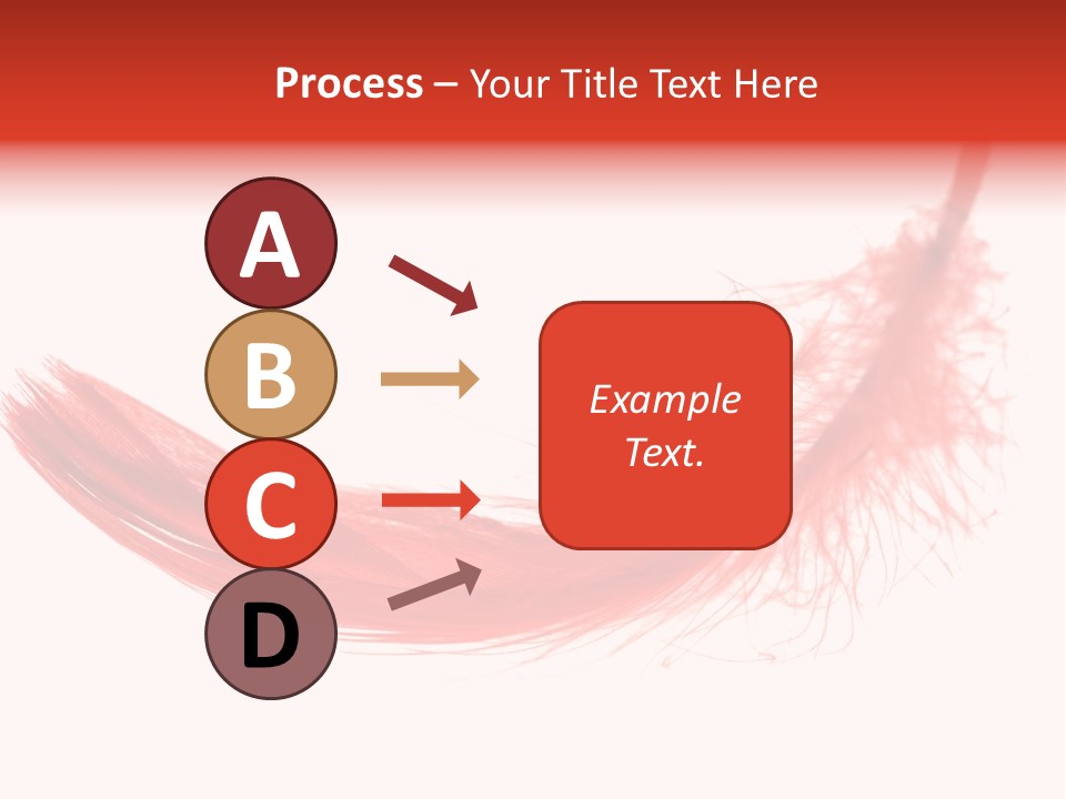 Red Feather Flying Object PowerPoint Template