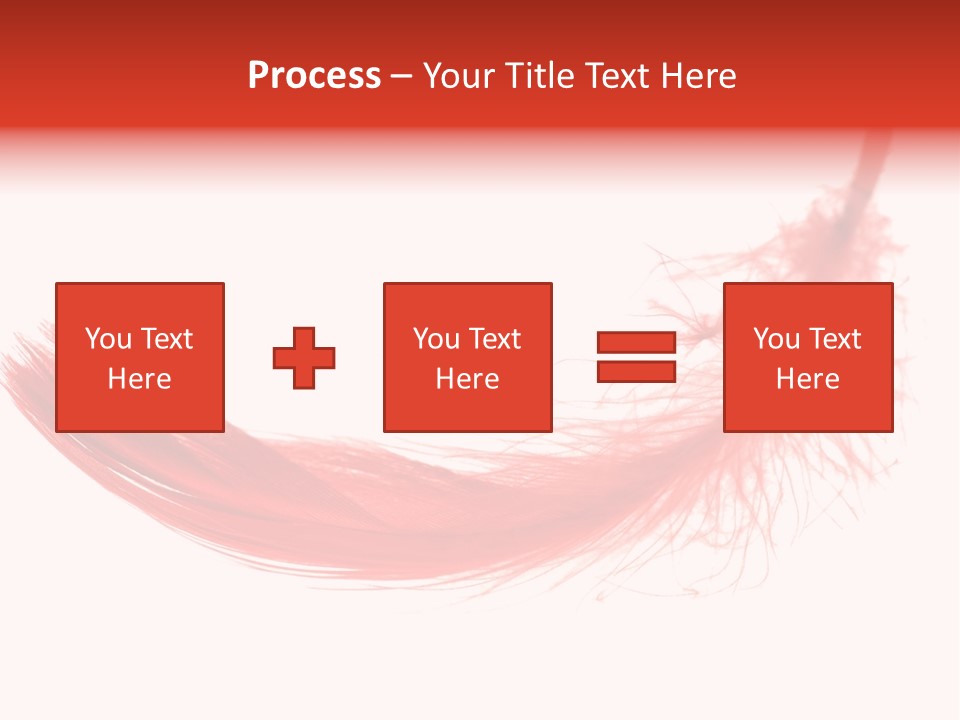 Red Feather Flying Object PowerPoint Template