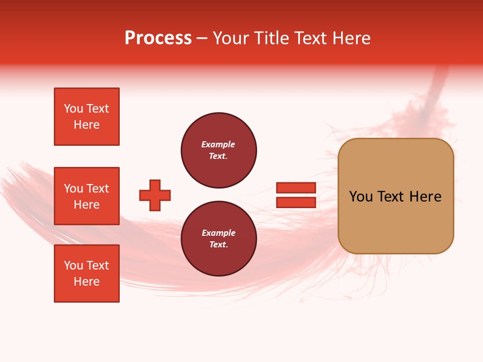 Red Feather Flying Object PowerPoint Template