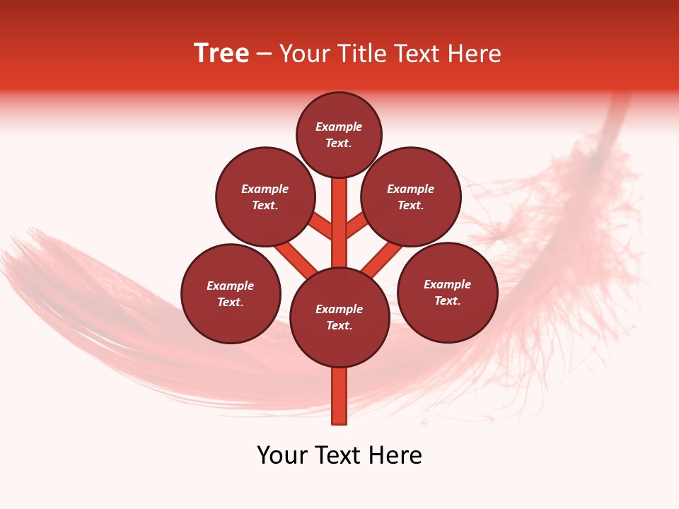 Red Feather Flying Object PowerPoint Template