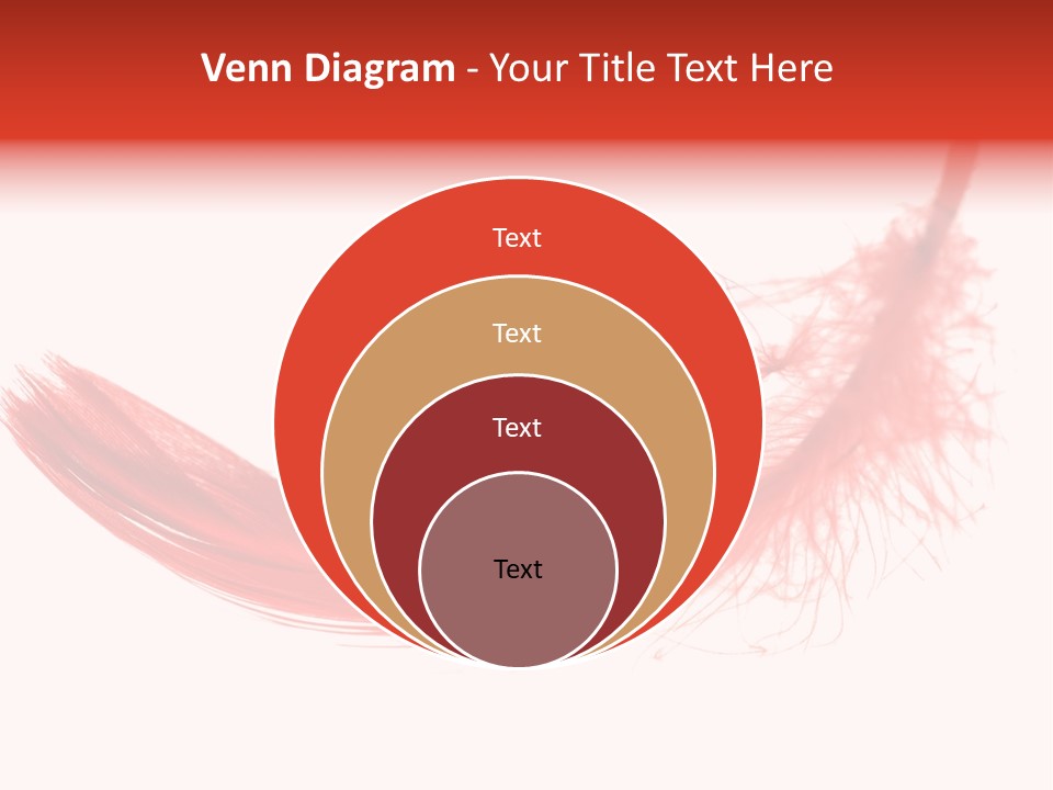 Red Feather Flying Object PowerPoint Template