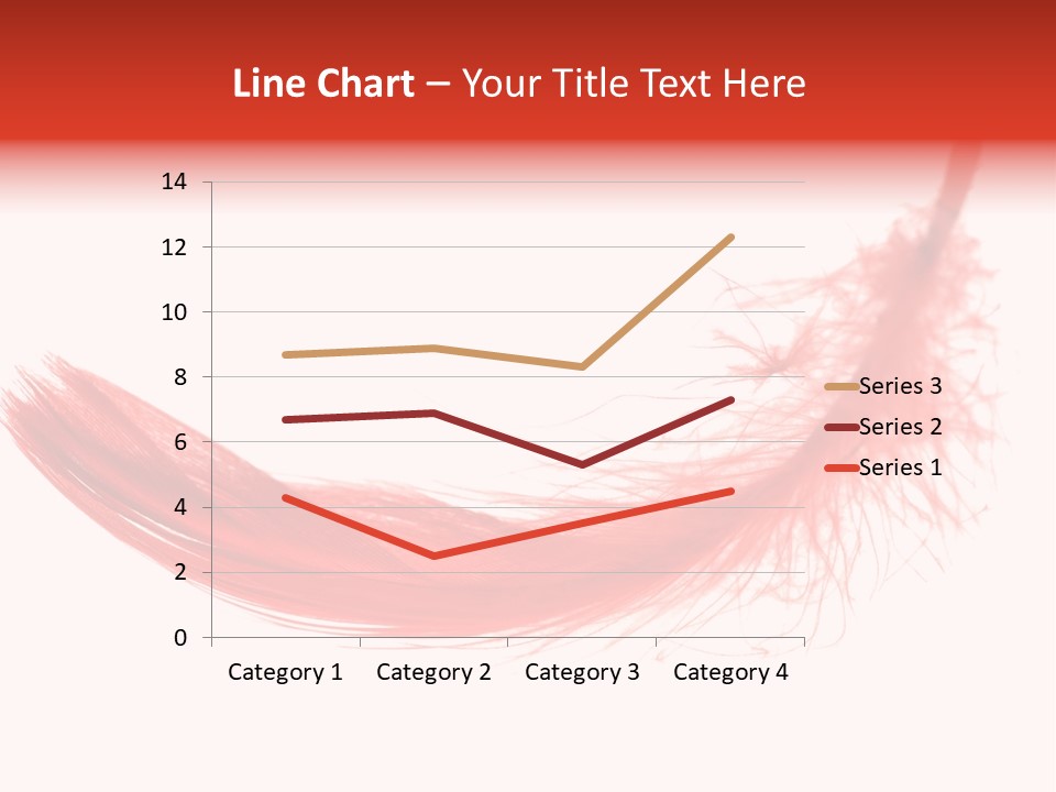 Red Feather Flying Object PowerPoint Template