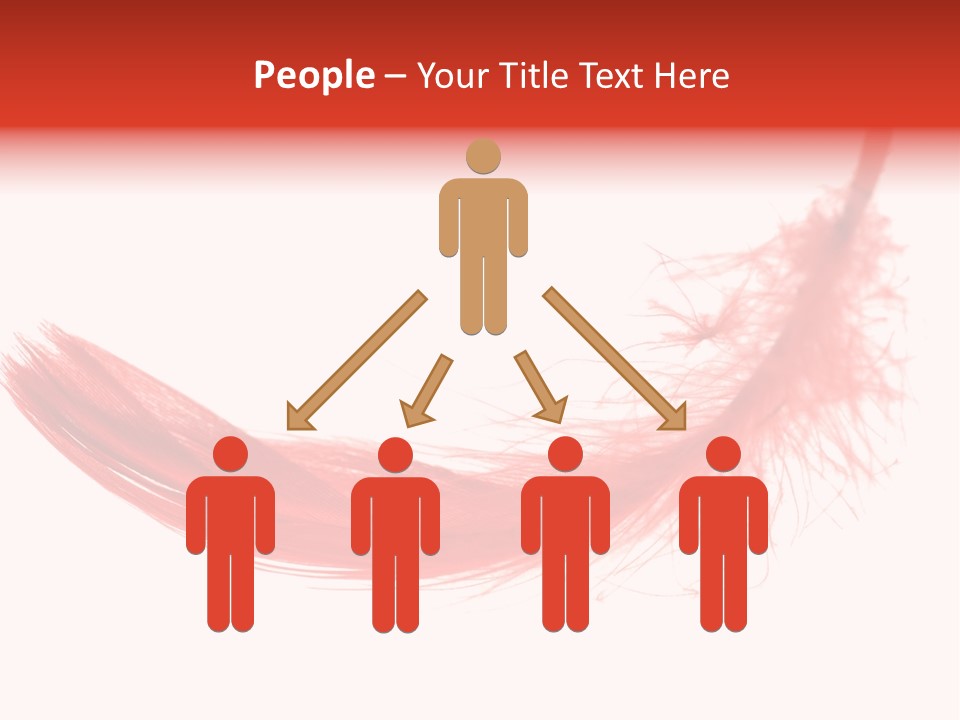 Red Feather Flying Object PowerPoint Template