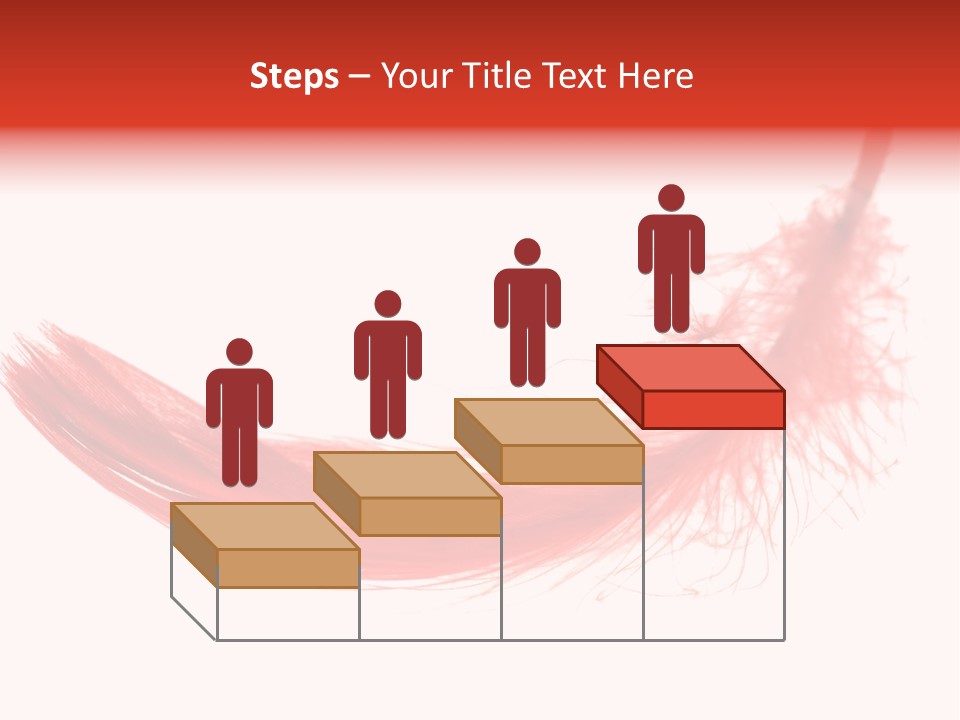 Red Feather Flying Object PowerPoint Template