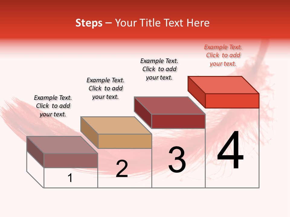 Red Feather Flying Object PowerPoint Template