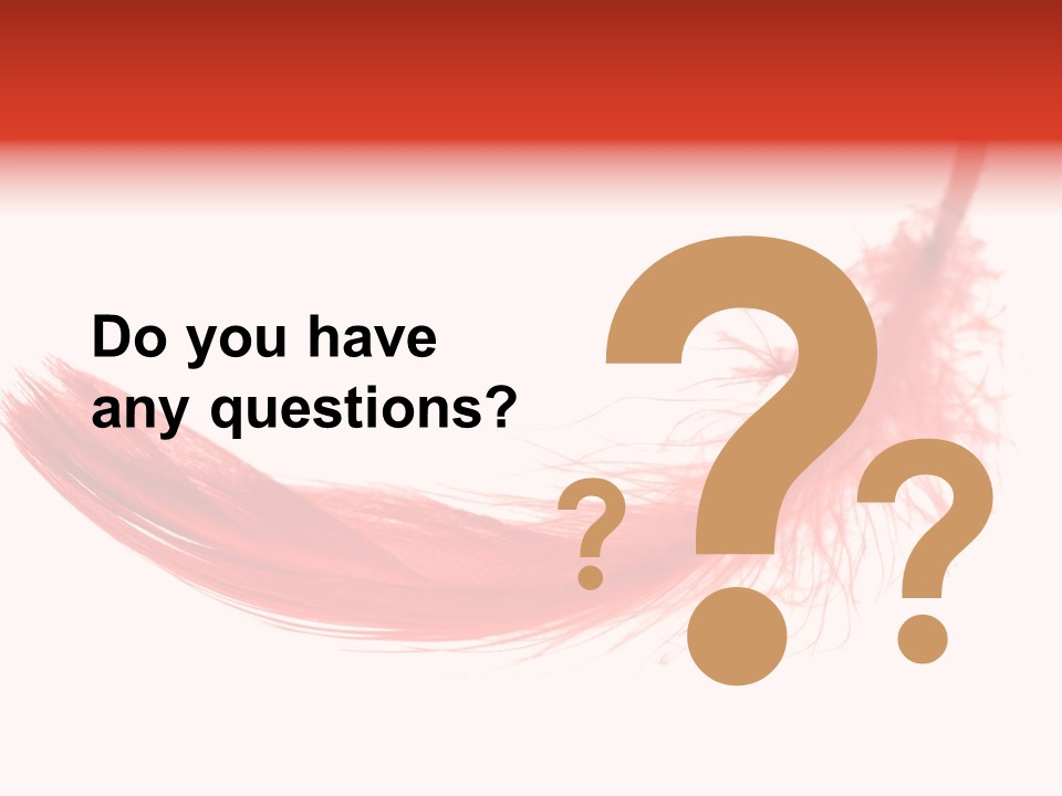 Red Feather Flying Object PowerPoint Template