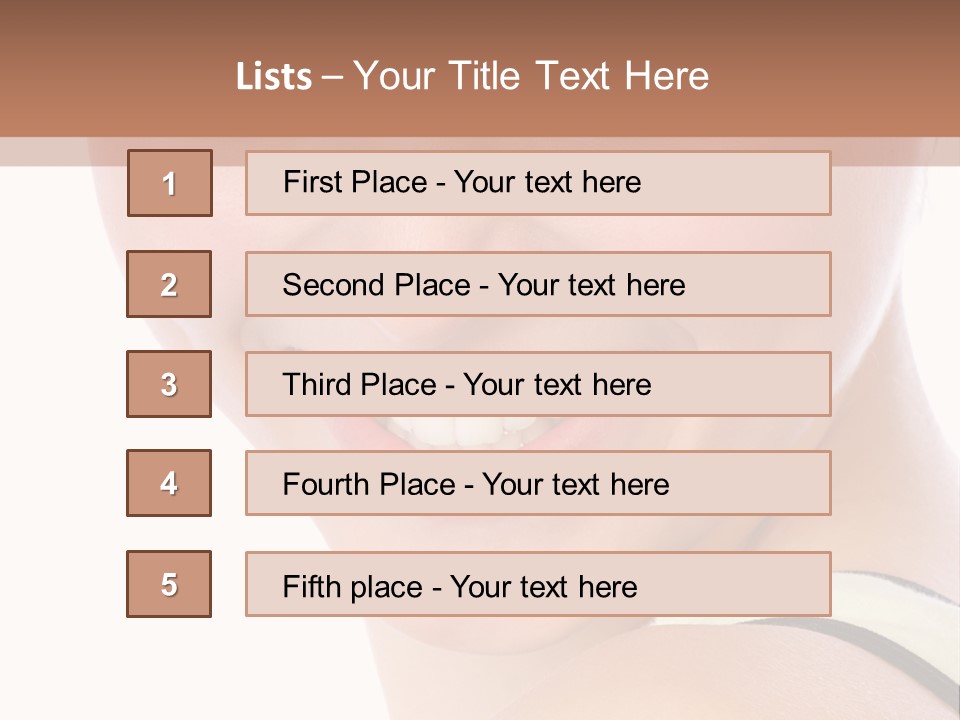 A Woman With Green Eyes Is Smiling For The Camera PowerPoint Template
