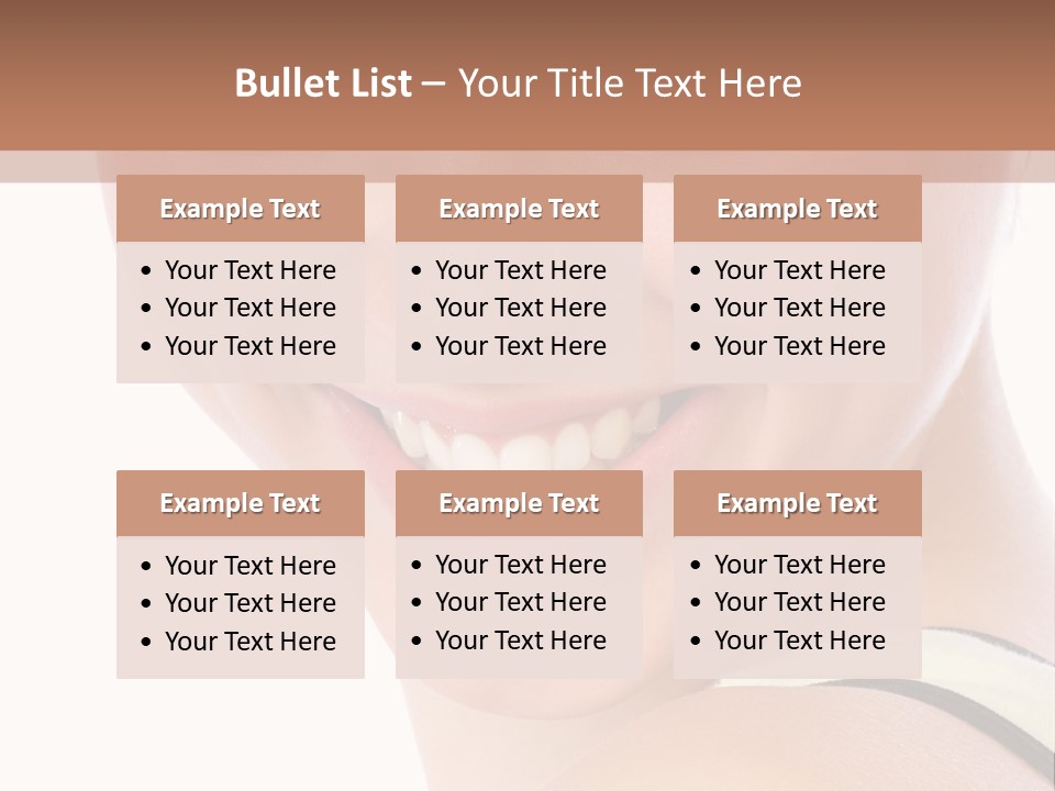 A Woman With Green Eyes Is Smiling For The Camera PowerPoint Template