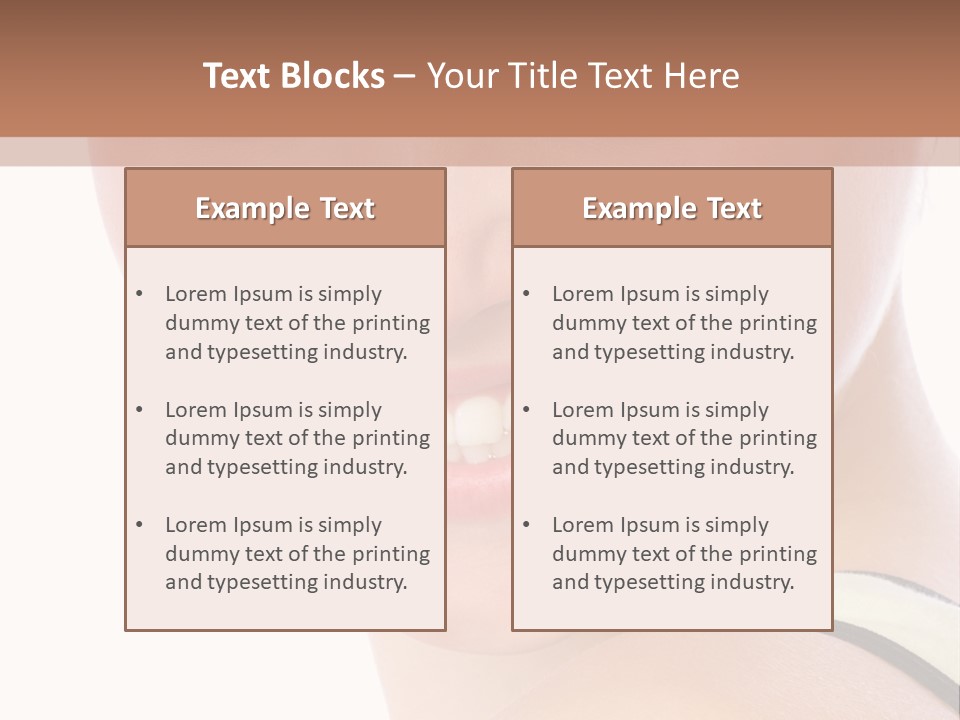 A Woman With Green Eyes Is Smiling For The Camera PowerPoint Template