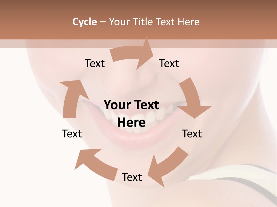 A Woman With Green Eyes Is Smiling For The Camera PowerPoint Template