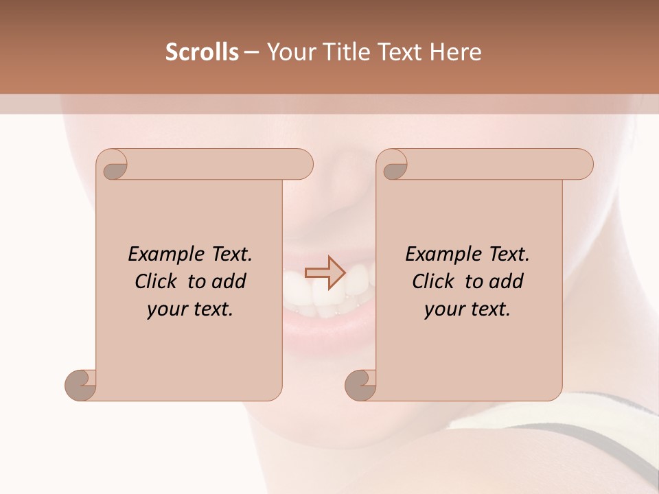 A Woman With Green Eyes Is Smiling For The Camera PowerPoint Template