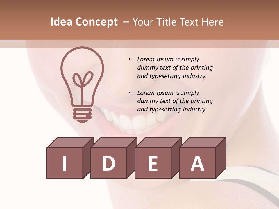 A Woman With Green Eyes Is Smiling For The Camera PowerPoint Template