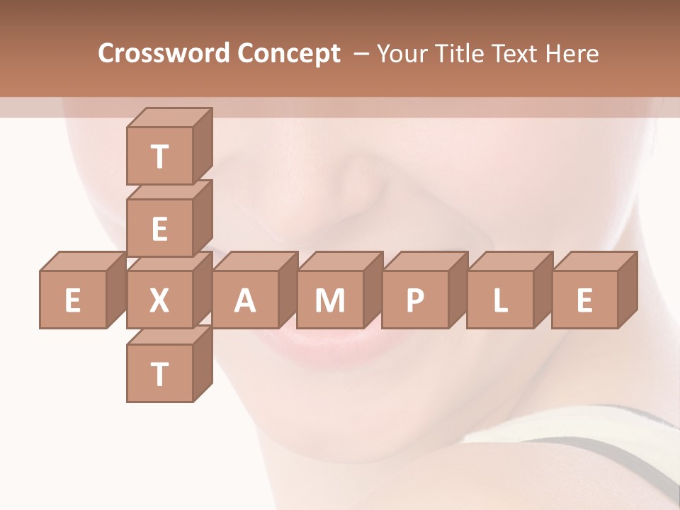 A Woman With Green Eyes Is Smiling For The Camera PowerPoint Template