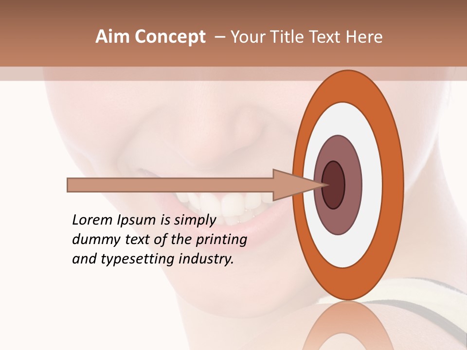 A Woman With Green Eyes Is Smiling For The Camera PowerPoint Template