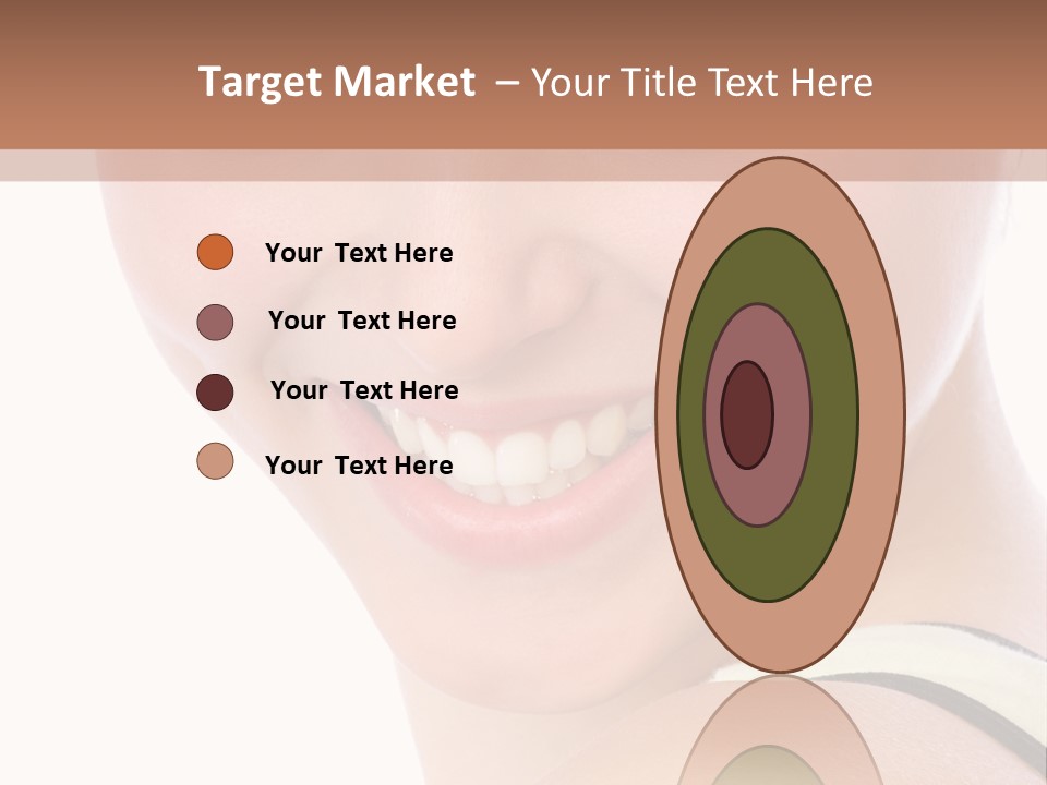 A Woman With Green Eyes Is Smiling For The Camera PowerPoint Template