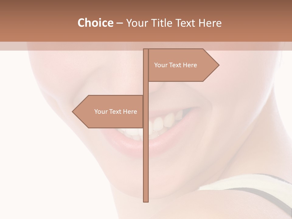A Woman With Green Eyes Is Smiling For The Camera PowerPoint Template