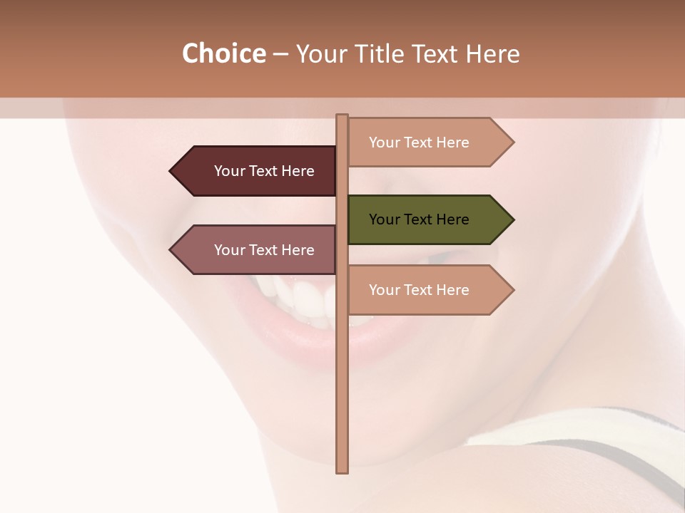 A Woman With Green Eyes Is Smiling For The Camera PowerPoint Template