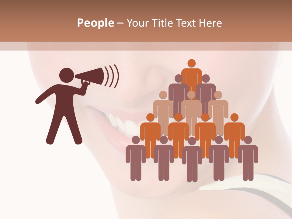 A Woman With Green Eyes Is Smiling For The Camera PowerPoint Template