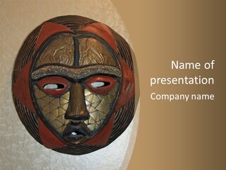 Decorative Authentic African Mask PowerPoint Template