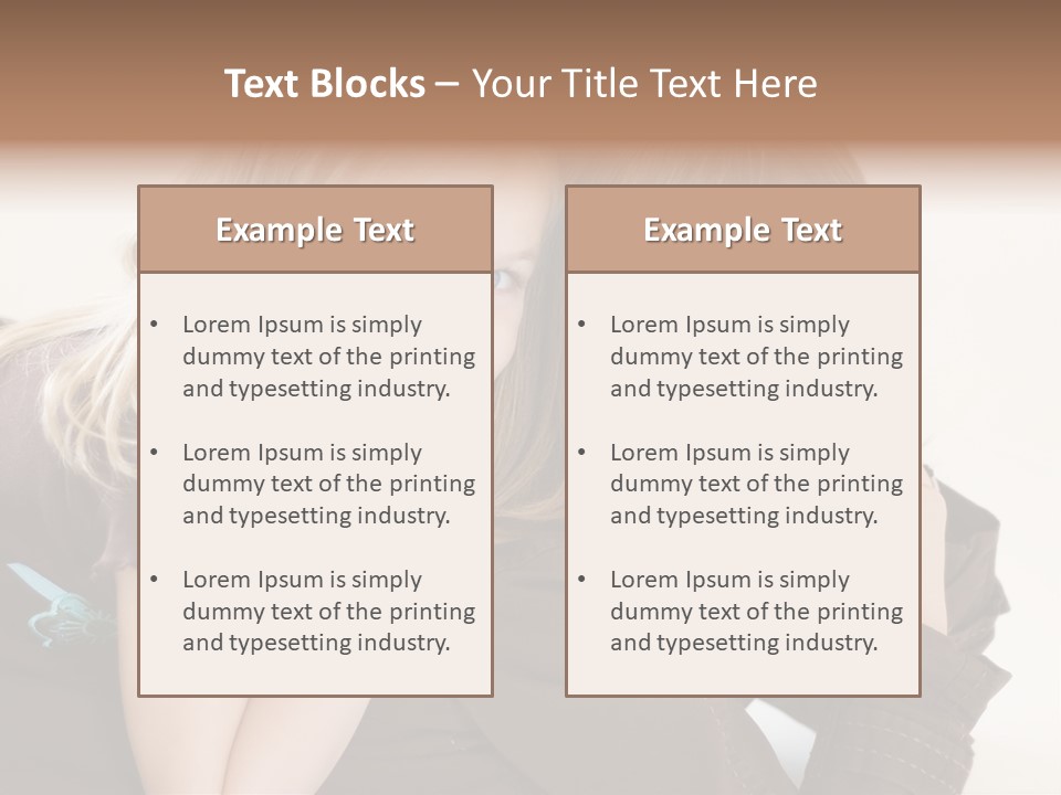 Two Cute Young Sisters Posing Together In A Studio. Horizontally Framed Shot Isolated Against A White Studio Background. PowerPoint Template
