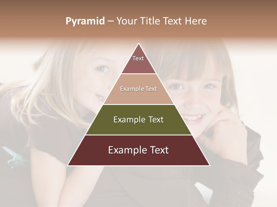 Two Cute Young Sisters Posing Together In A Studio. Horizontally Framed Shot Isolated Against A White Studio Background. PowerPoint Template