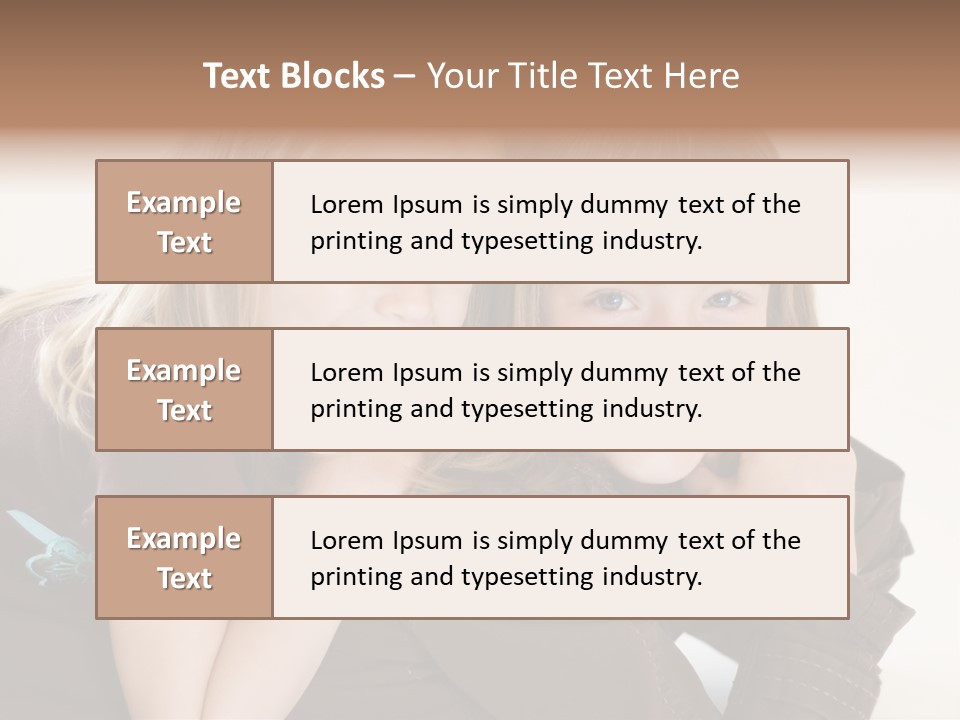 Two Cute Young Sisters Posing Together In A Studio. Horizontally Framed Shot Isolated Against A White Studio Background. PowerPoint Template