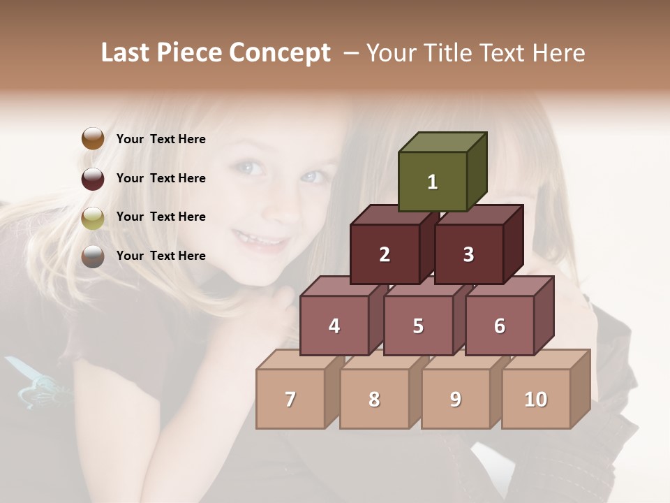 Two Cute Young Sisters Posing Together In A Studio. Horizontally Framed Shot Isolated Against A White Studio Background. PowerPoint Template