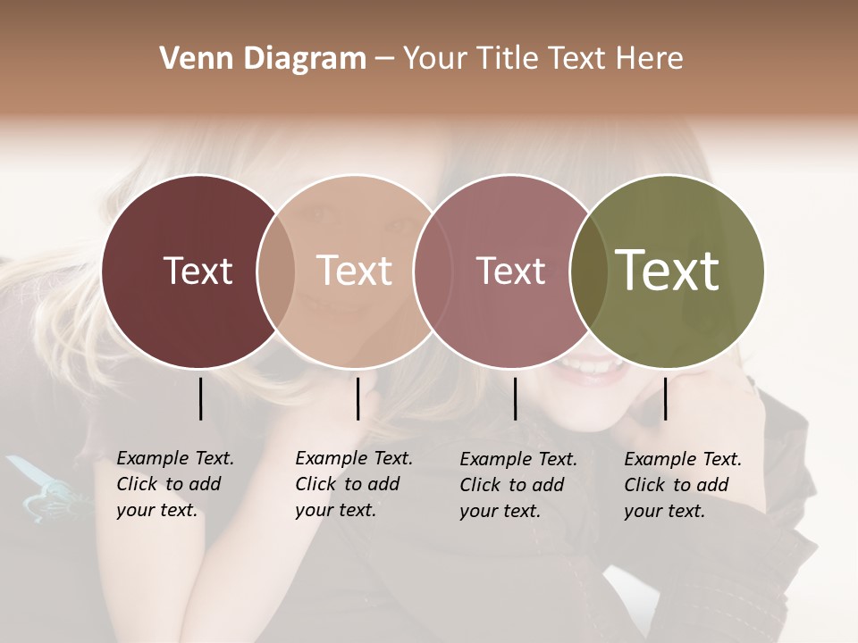 Two Cute Young Sisters Posing Together In A Studio. Horizontally Framed Shot Isolated Against A White Studio Background. PowerPoint Template