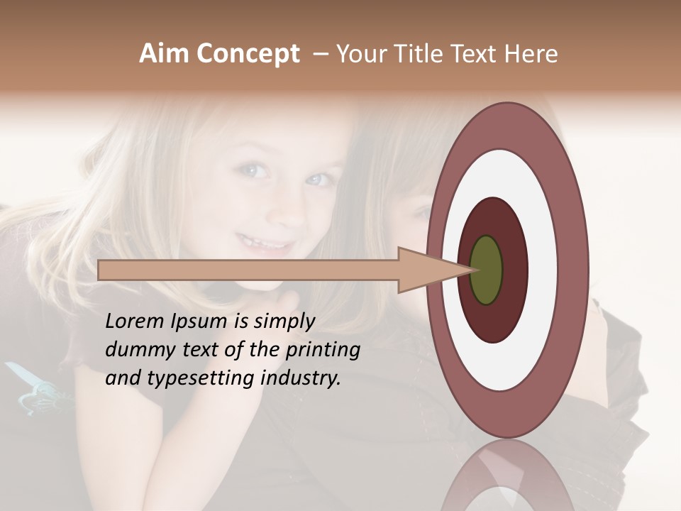 Two Cute Young Sisters Posing Together In A Studio. Horizontally Framed Shot Isolated Against A White Studio Background. PowerPoint Template