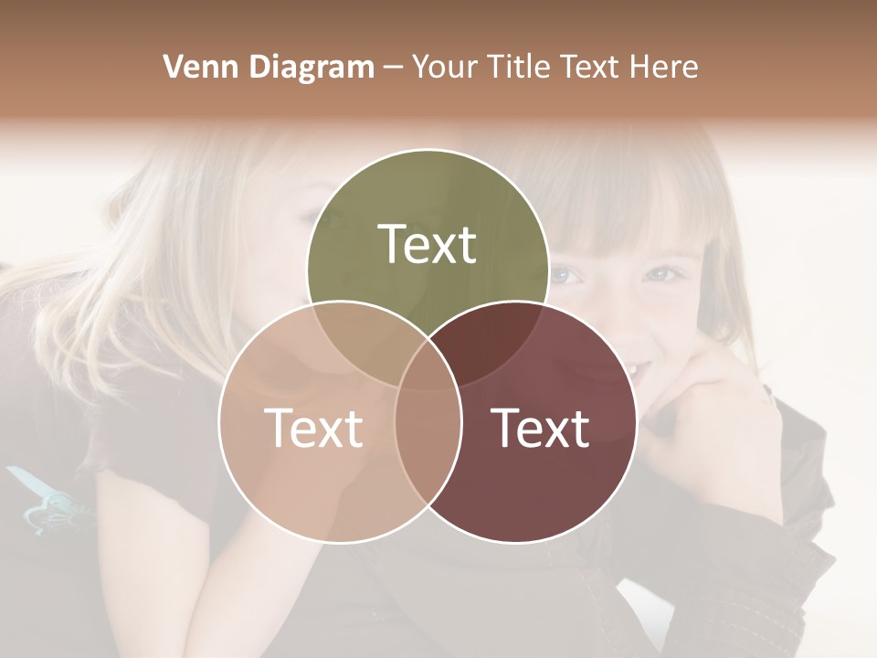 Two Cute Young Sisters Posing Together In A Studio. Horizontally Framed Shot Isolated Against A White Studio Background. PowerPoint Template