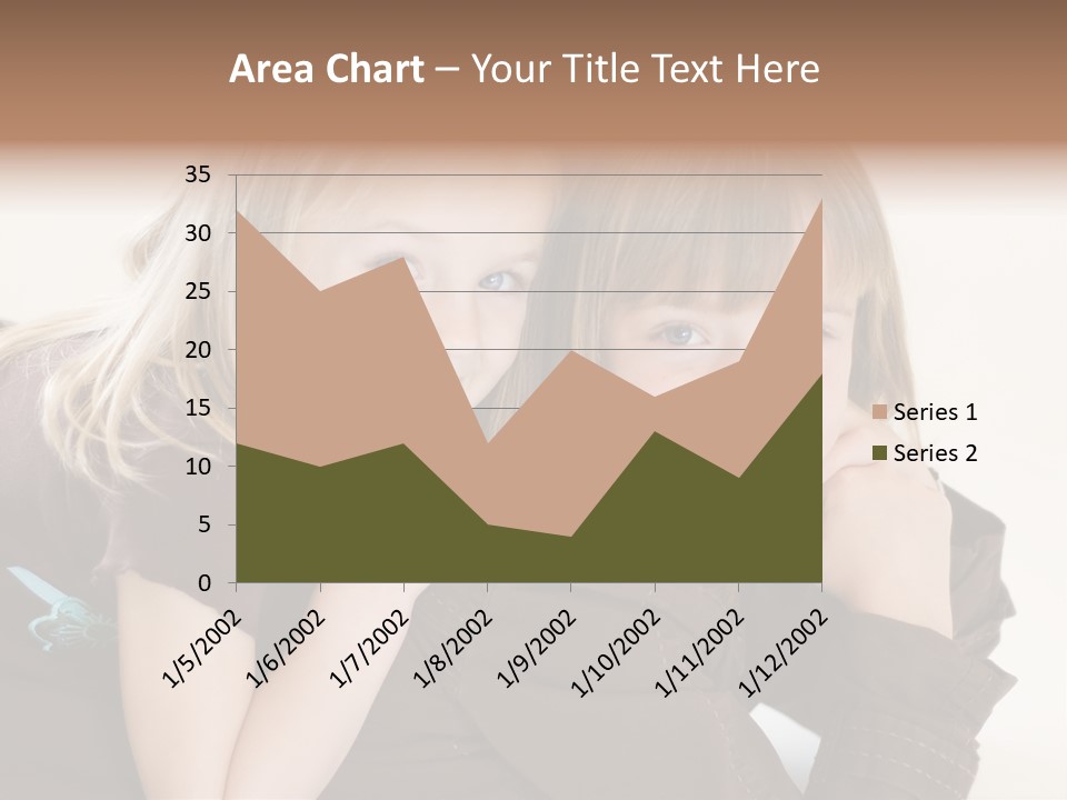 Two Cute Young Sisters Posing Together In A Studio. Horizontally Framed Shot Isolated Against A White Studio Background. PowerPoint Template