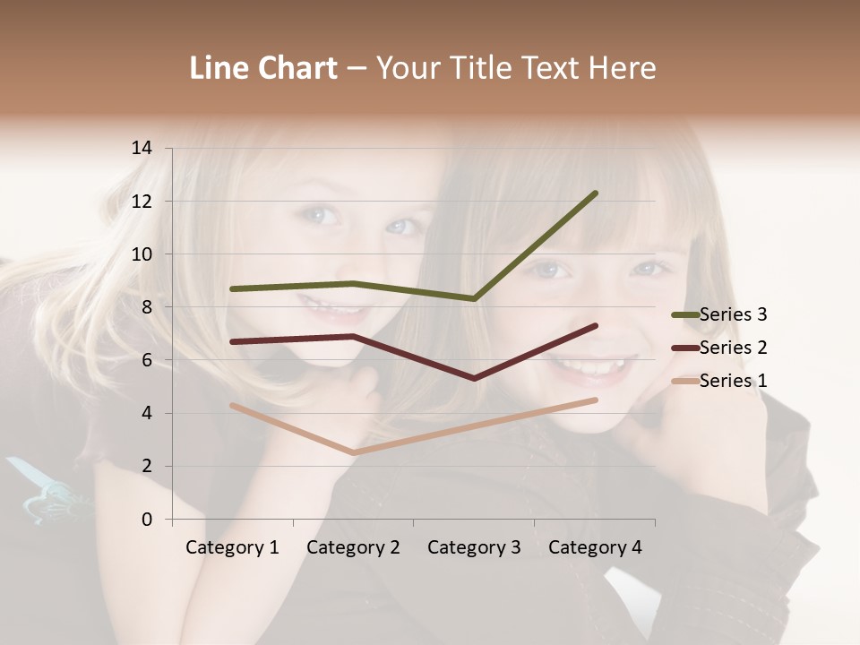 Two Cute Young Sisters Posing Together In A Studio. Horizontally Framed Shot Isolated Against A White Studio Background. PowerPoint Template