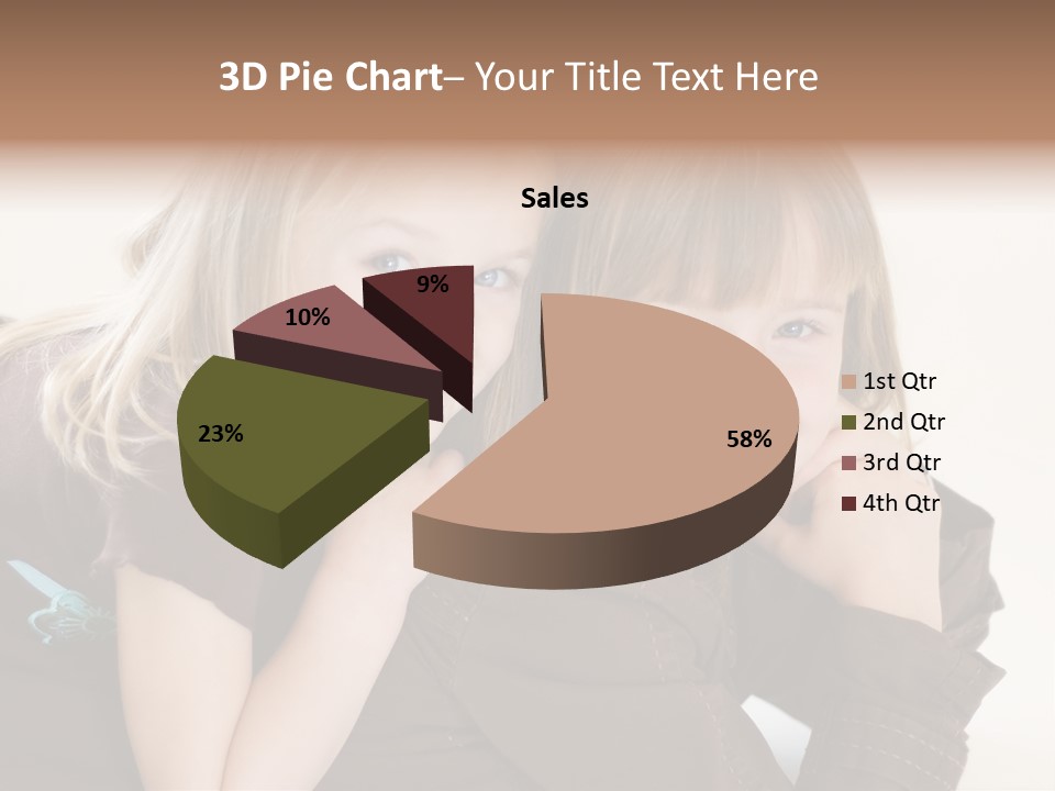 Two Cute Young Sisters Posing Together In A Studio. Horizontally Framed Shot Isolated Against A White Studio Background. PowerPoint Template