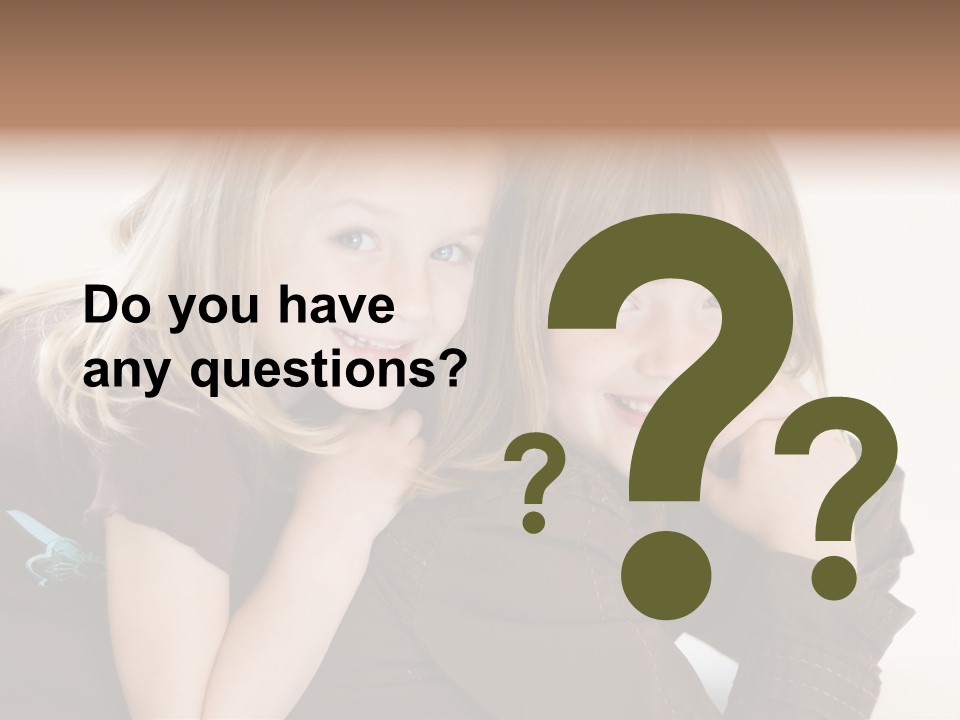 Two Cute Young Sisters Posing Together In A Studio. Horizontally Framed Shot Isolated Against A White Studio Background. PowerPoint Template