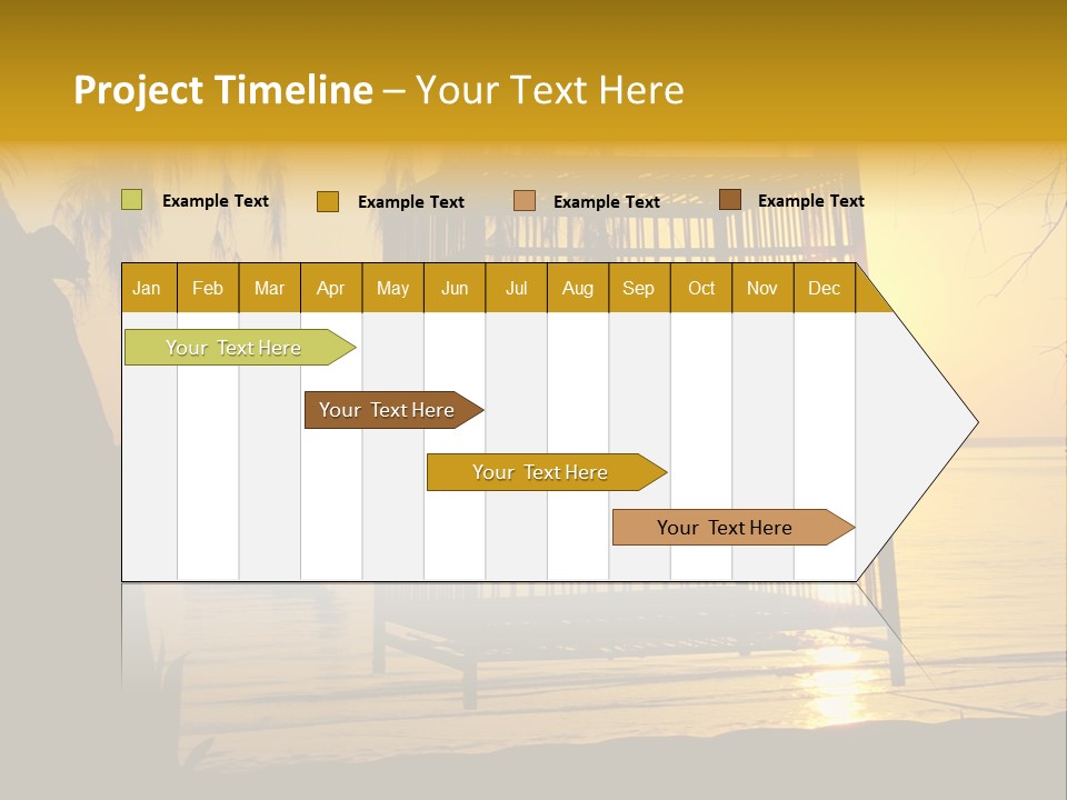 Bird In A Cage On Seacoast While Sunset. PowerPoint Template