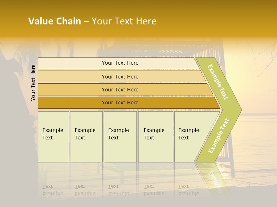 Bird In A Cage On Seacoast While Sunset. PowerPoint Template