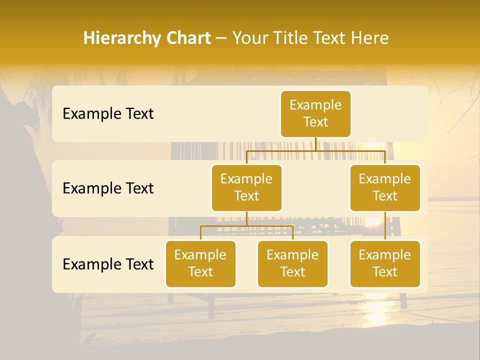 Bird In A Cage On Seacoast While Sunset. PowerPoint Template