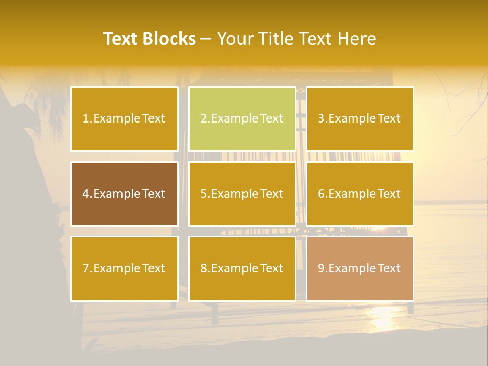 Bird In A Cage On Seacoast While Sunset. PowerPoint Template