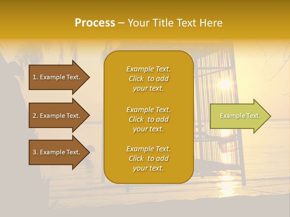 Bird In A Cage On Seacoast While Sunset. PowerPoint Template