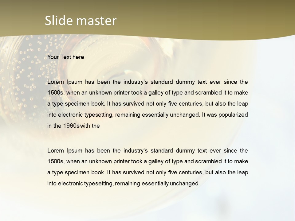 Gold Ring In Champagne Close Up PowerPoint Template