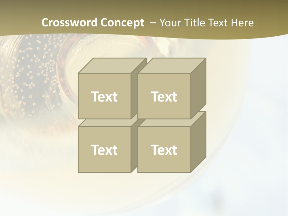 Gold Ring In Champagne Close Up PowerPoint Template