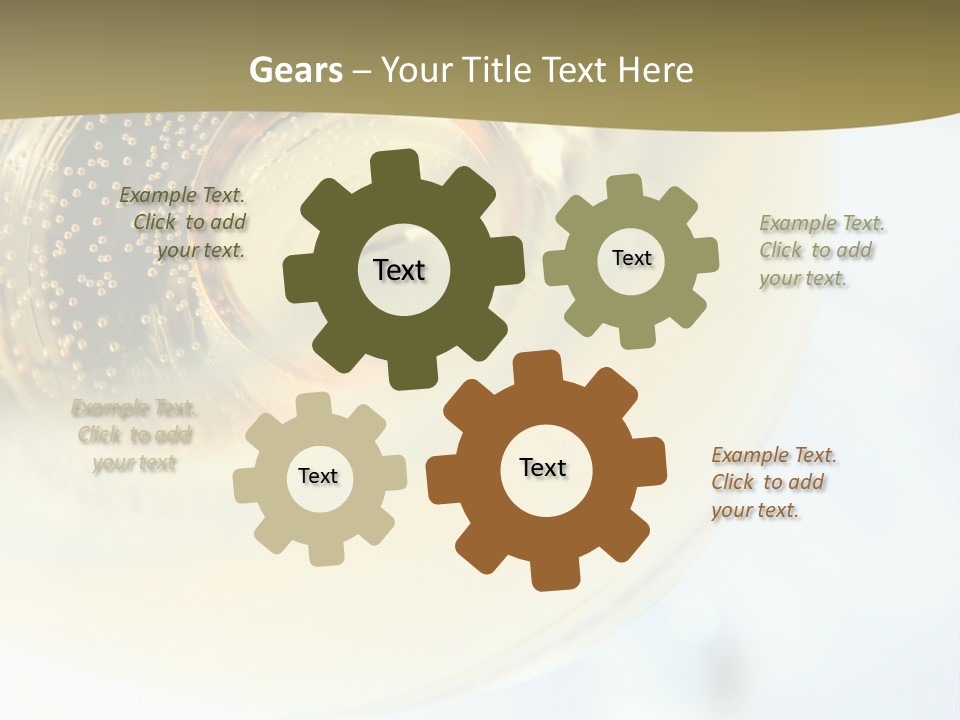 Gold Ring In Champagne Close Up PowerPoint Template