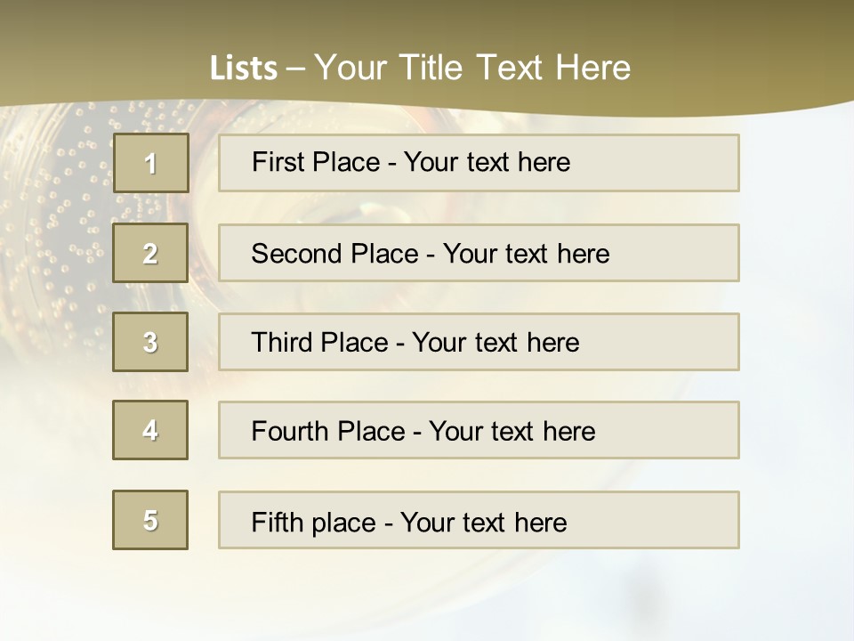 Gold Ring In Champagne Close Up PowerPoint Template
