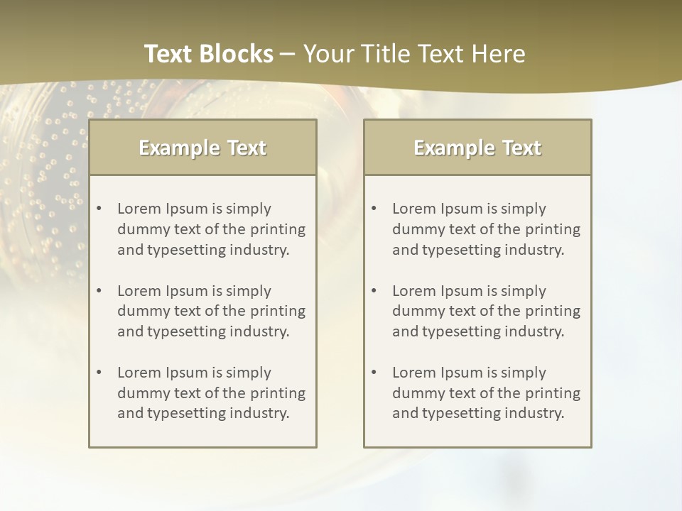 Gold Ring In Champagne Close Up PowerPoint Template